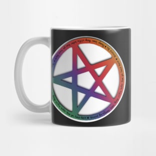 Rainbow pentagram blessed be, so mot it be Mug